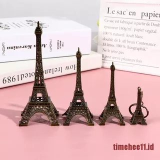 TIME Retro Paris Eiffel Tower Model Home Desk Bronze Metal Statue Figurine Decor