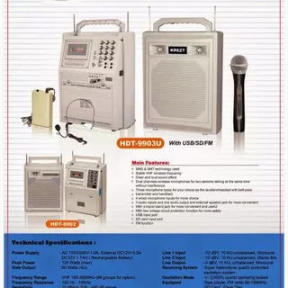 PORTABLE SOUND SYSTEM KREZT HDT-9903U - HDT-9903 U - 9903 - Putih