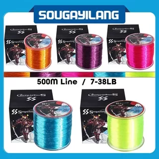 Sougayilang Fishing Line 7-38LB Nylon Fishing Line 500M Monofilament Line Kuat Fluorocarbon Nylon Fishing Lines untuk Air Tawar Air Asin Memancing Di Luar Ruangan