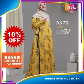 BAJU MUSLIM WANITA GAMIS BUSUI NIBRAS DRES DRESS MUSLIM DEWASA BAHAN ADEM TERBARU 2020 PROMO NS73