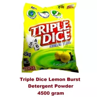 Triple Dice Lemon Burst Detergent Powder 4500 gr - Triple Dice Lemon 4,5 Kg