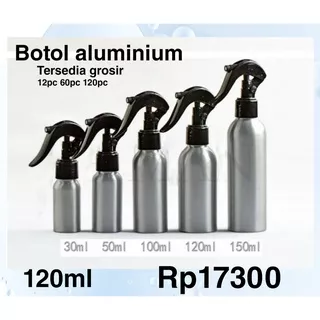 Botol Spray 120ml Botol Aluminium Parfum Oil Perfume Minyak Wangi Serum Toner Botol Aluminium Wadah Pemyimpanan Alkohol Cairan Kimia Botol Kosong