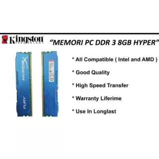 Ram 8 gb ddr 3 hyper memory komputer 8gb pc 12800 ddr3 kingstone