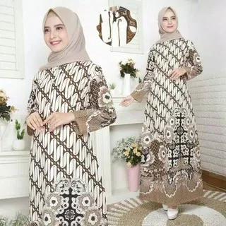 pakaian muslim wanita Gamis Batik Baju Wanita Muslim Pakaian Syari Busui Adem termurah ZaynBatik