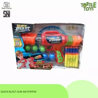 Mainan Anak Pistol Pistolan Peluru Busa Soft Bullet Tembak Tembakan Quick Blast Air Popper 2in1