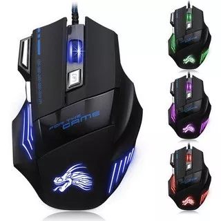 X3 7 Button LED  Wired Gaming Mouse Optical  Silent PC Mouse