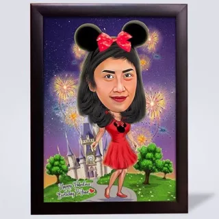 KARIKATUR BINGKAI 25x30CM(1 ORANG)- Kado hadiah anniversary ultah wisuda graduation wedding farewell