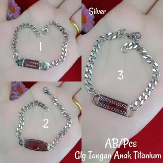 gelang titanium silver anak