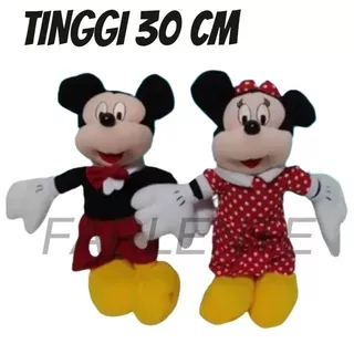 Kado Ulang Tahun Anniversary Istri Sahabat Pacar Remaja Anak Perempuan Cewek Putri Boneka Jumbo Besar Karakter Minnie Dan Micky Boneka di atas 1 set (micky dan minie) dan 1 pcs Ukuran S bahan velboa isi full dacron ukuran : 25cm  Ukuran S bahan velboa