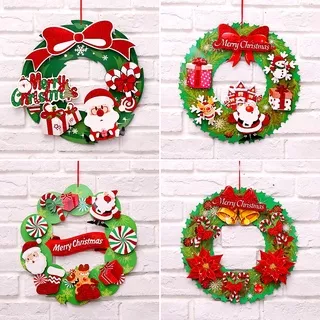 Mistletoe Christmas Wreath Paper Dekorasi Natal