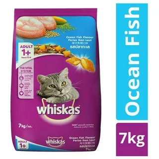 Whiskas Adult 1+ Ocean Fish 7kg// makanan kering kucing dewasa 7kg