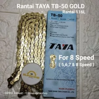 Rantai Chain 8 Speed TAYA TB-50 116L GOLD 5 6 7 8 Speed