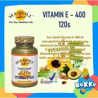 Sea-Quill Vitamin E 400 IU Isi 60s & 120s / Sea Quill / Seaquill / Vitamin Kulit  / beKKu