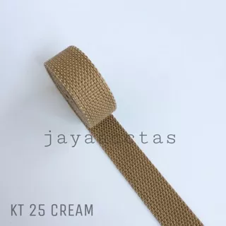 Tali webbing tas katun 2.5 cm cream