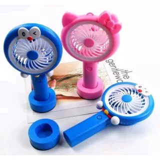 Kipas Angin Portable Karakter Doraemon & Hello kitty LEDbisa dicas/charger