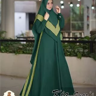 Kayla Syari Ld110 - 130cm gamis Maxi dress polos jumbo busana Muslim Fit L to XXXXL + Jilbab Khimar