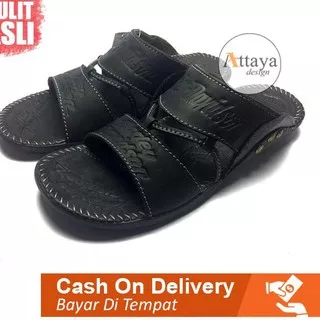 ‡ Murah ATTAYA DESIGN – SANDAL PRIA KULIT ASLI FORMAL CASUAL SANTAI HARLEY DAVIDSON  SLOP SELOP 2BAN