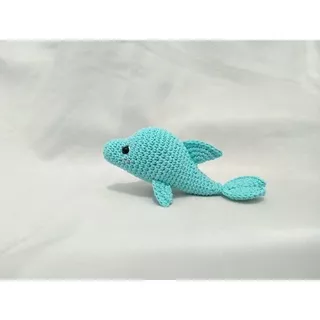 Amigurumi boneka rajut dolphin (gantungan kunci)