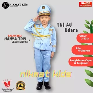 Baju tentara angkatan udara profesi anak baju kostum anak tni AU tentara nasional indonesia angkatan udara anak dinas keren terkini original anak perempuan kostum anak laki laki tk sd karnaval murah NIKMAT KIDS