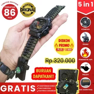 G Shock GX 56 Bb Jam Tangan Custom Tali Paracord Outdoor Survival Multifungsi - Hijau Army