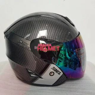 Helm SHEL EXCEL Motif 814 Carbonite Black Silver