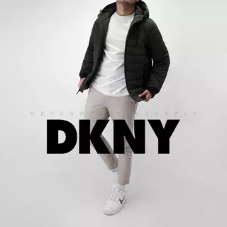 DKNY Basic Quilted Hoodie Bomber Jacket Basic Olive