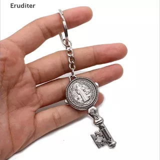 [Eruditer] Saint Benedict Keychain Car Keychain Christian Jesus Cross Car Keychain Hot Sale