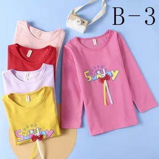 Kaos Lengan Panjang Anak Perempuan Import Usia 5 - 11 Tahun | Kaos Import Anak | Atasan Anak Perempuan | Fashion Anak Import | Baju Anak Perempuan | Pakaian Anak Perempuan | Baju Anak Terlaris