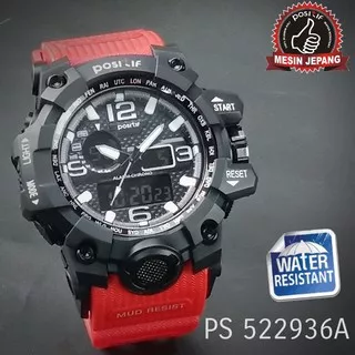 Positif 522936-A Jam Tangan Pria Digital Analog Sport Double Time 100% Anti Air