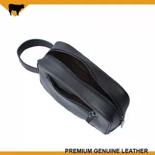 Handbag genuine leather clutch black tas tangan dari kulit sapi asli