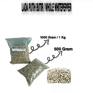 Lada Putih Butir Utuh Kemasan 1 Kg / Merica Butir / Whole Whitepepper 1 Kg