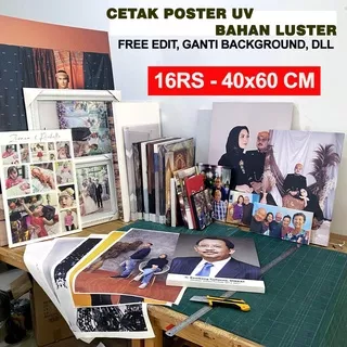 cetak foto + Bingkai 16R JUMBO (40x60) free design 1 jam jadi