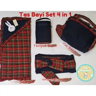 Tas Perlengkapan Bayi Set 4 in 1/Tas Bayi/Perlengkapan Bayi