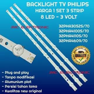 BACKLIGHT TV LED PHILIPS 32 INC 32PHA4100 32PHA4110 32PHA4609 32PHA3052 S LAMPU BL 32 INCH PHILIPS 8K