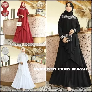 Gamis Pesta Gamis Murah Gamis Cantik Najwa Set Hijab Ori Larfa Gamis Modern