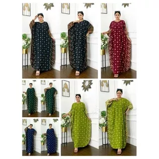 Gamis Kaftan Super Jumbo XXXL Ld 160 Cm Bahan Rayon Motif Batik Longdress Lowo Kelelawar Big Size