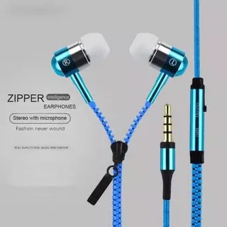 Headset Earphone Zipper Resleting Extra Bass Handsfree