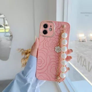 Floral Texture Pearl Bracelet Cover For iPhone 12 11 Pro Max XS Max XR X 8 7 Plus Protective Case