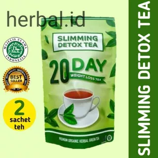 Detox Tea | Slimming Detox Tea Ori | Teh Diet Solusi Turunkan Berat Badan Free Ongkir | Paket 2 Teh