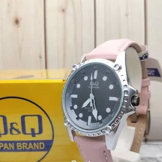 [COD] Jam Tangan Wanita Q&Q QQ QnQ Analog Tali Kulit Pink AL08J302Y Original CLASSIC FASHION KADO