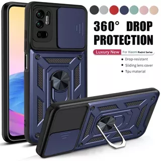 Casing For Xiaomi Redmi Note 10 10S 8 9 9S Pro 4G 5G Shockproof Phone Case Armor Ring Bracket Stent Push Camera Protection Cases Hard Cover For Xiomi Redmi Note 10