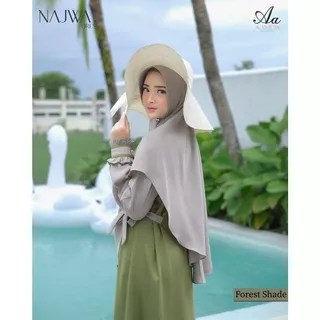 Gamis Set Polos Murah Wollycrepe Premium Najwa Ori by Aden Hijab
