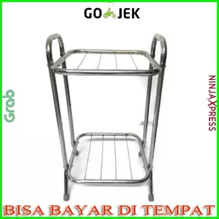 Kaki Dispenser Rak Dispenser Besi Stainless 2 Susun Kuat Kokoh