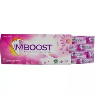 imboost tablet suplemen daya tahan tubuh 1 strip dan 1 box