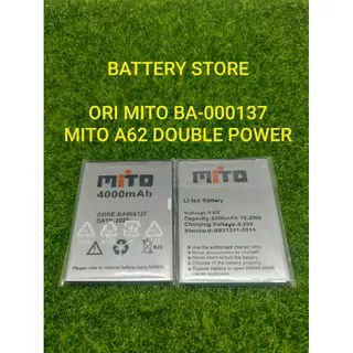 Baterai Battery Batre Batrai Batrei Bat ORI MITO A62 DOUBLE POWER atau Baterai MITO BA000137 BA00137