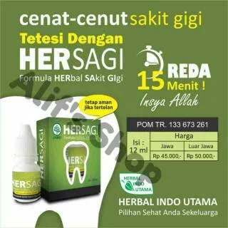 Hersagi Obat Herbal Tetes Sakit Gigi HIU Herbal Indo Utama 15 menit REDA !!