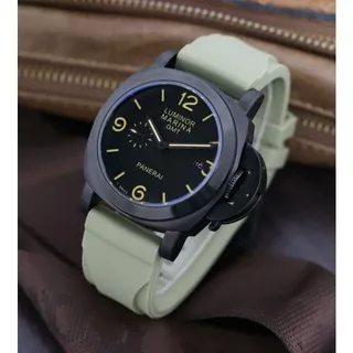 Best Seller !! Jam Tangan Casual Pria Panerai Luminor GMT Second & Tangal Aktif Strap Rubber