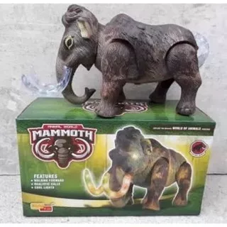 Mainan Gajah Mammoth Baterai berjalan dan suara