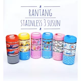 Rantang putar 3 susun karakter / Rantang Stainless Steel Good Quality