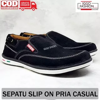 SEPATU KASUAL PRIA SLIP ON TANPA TALI SLIPON KASUAL MEN BASIC IGGO